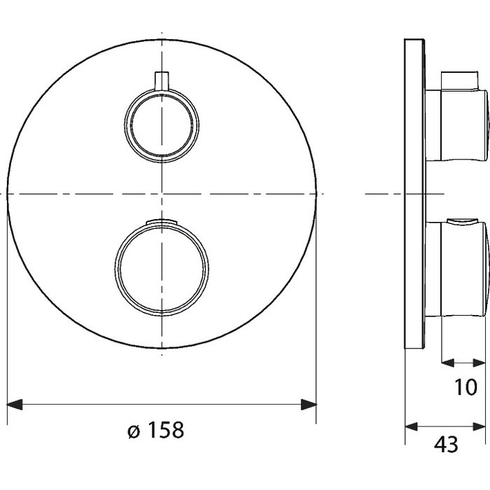 Façade douche - Grohtherm - Grohe - 2 sorties - Avec inverseur - Ø 158 mm - Grohe – Image 2