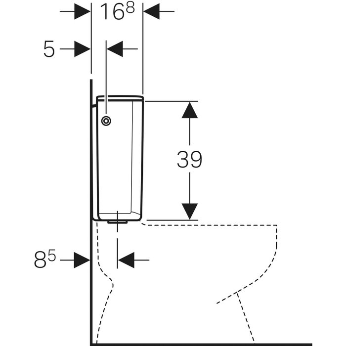 Réservoir WC - AP 128 - GEBERIT - Simple débit - Volume de chasse 6/9 L - Geberit – Image 4