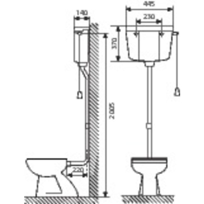 Réservoir WC - EUROPA 300 - Regiplast - Simple débit - Haut - A chaînette - Regiplast – Image 3