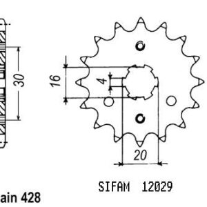 Pignon Kmx 125 1986-1998 - Ar 125 1982-1993 - 428 - 13 Dents - Similaire JTF417