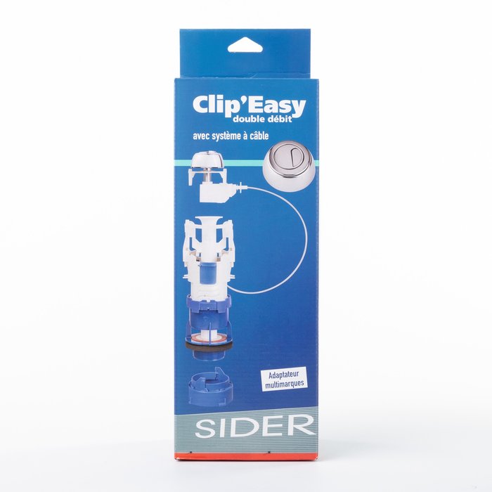 Soupape rénovation mécanisme WC - SIDER - Clip'Easy - Double débit - À câble - SIDER – Image 4