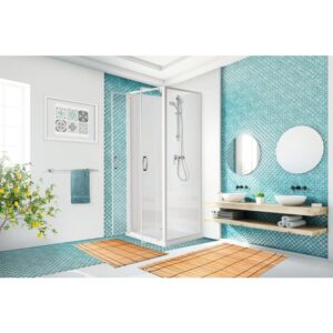 Cabine de douche – ODYSSEA – Ezya – 80 x 80 cm – Portes Battantes – Carré – Hauteur 202 cm - Odyssea