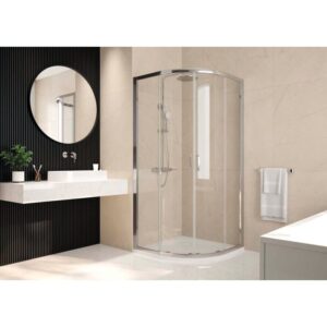 Porte de douche coulissante – Vista – 1/4 de rond - LEDA – H. 190 cm - l. 86,9-88,9 cm - Leda