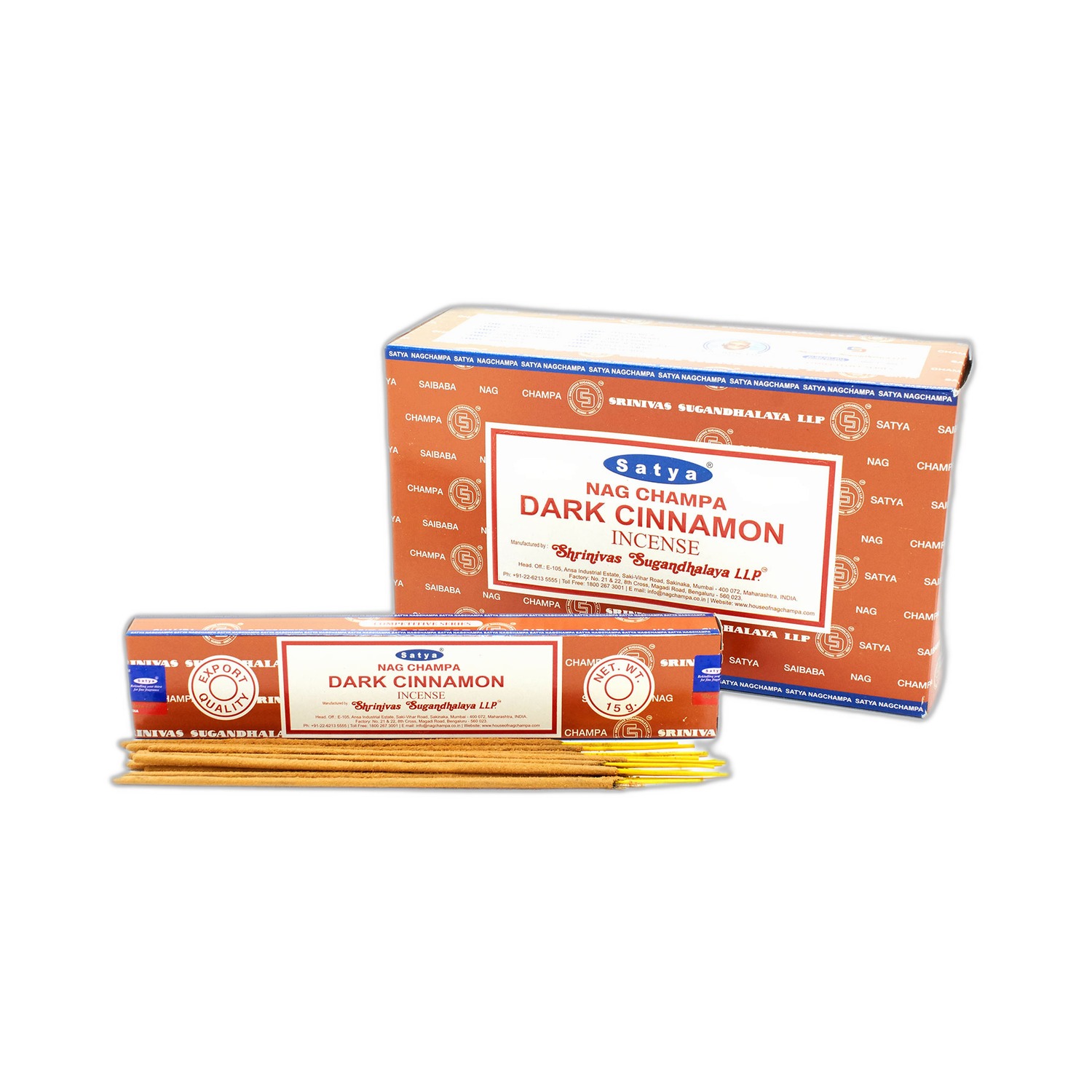 Bâtons d'encens Satya 15g - Cannelle foncée- Vendu par 1