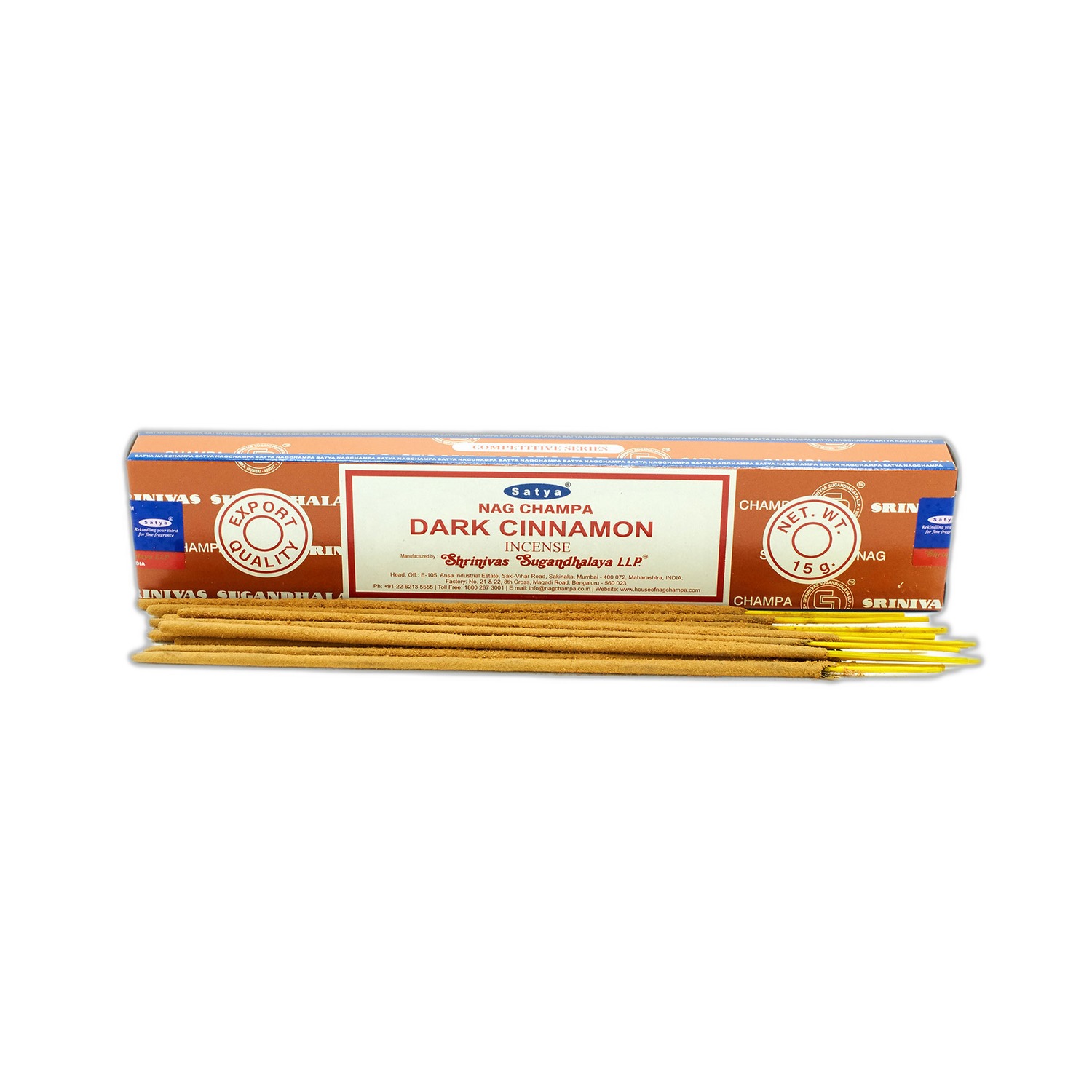 Bâtons d'encens Satya 15g - Cannelle foncée- Vendu par 1 – Image 2