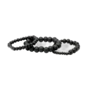 Ensemble de perles de bois noir- Vendu par 1