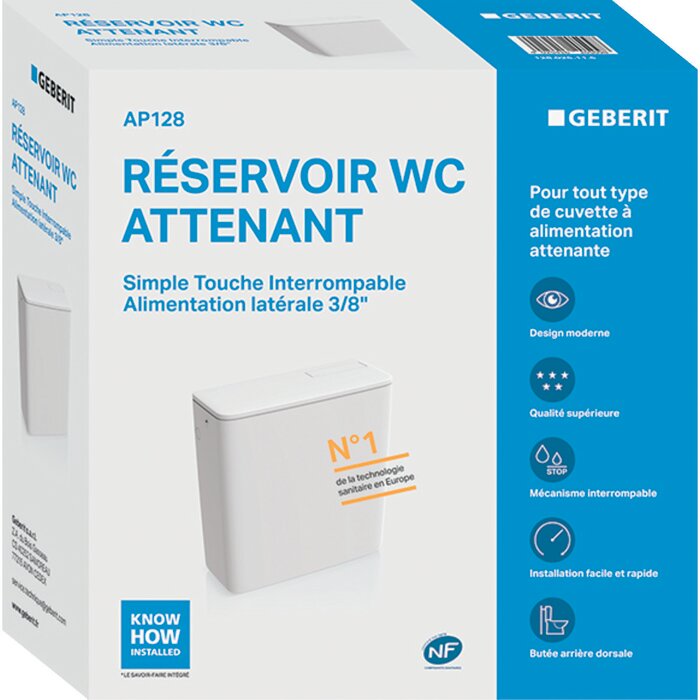 Réservoir WC - AP 128 - GEBERIT - Simple débit - Volume de chasse 6/9 L - Geberit – Image 2