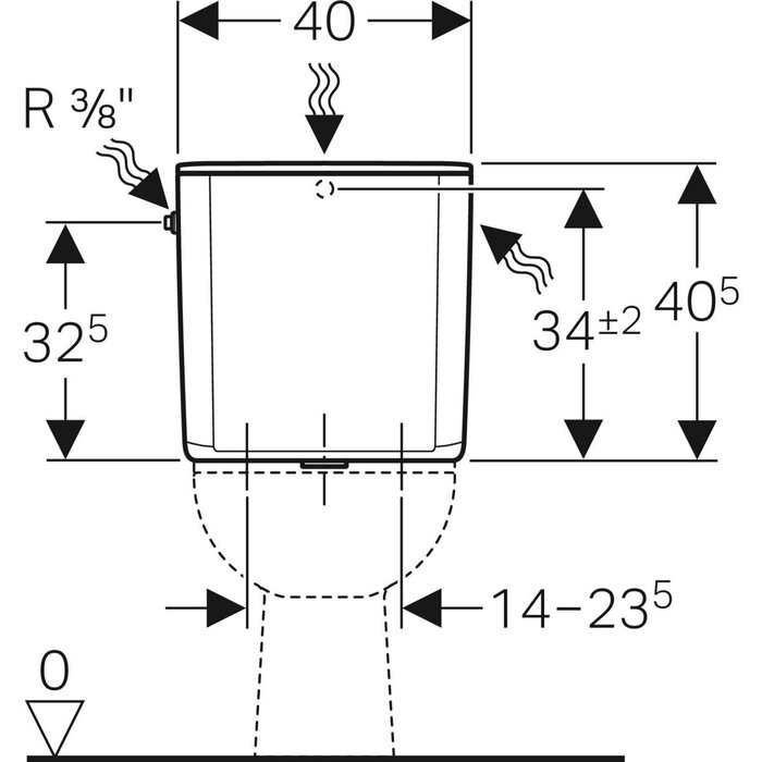 Réservoir WC - AP 128 - GEBERIT - Simple débit - Volume de chasse 6/9 L - Geberit – Image 3