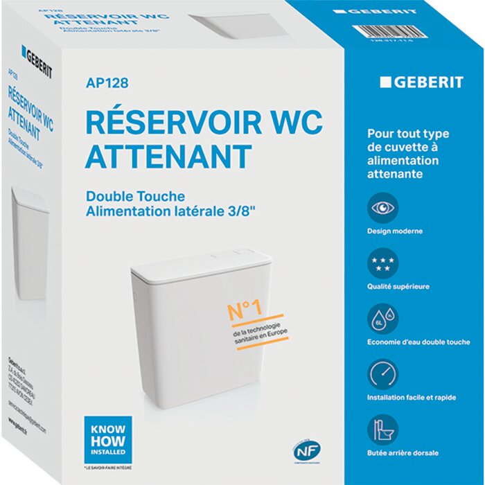 Réservoir WC - AP 128 - GEBERIT - Double débit - Volume de chasse 6/9 L - Geberit – Image 2
