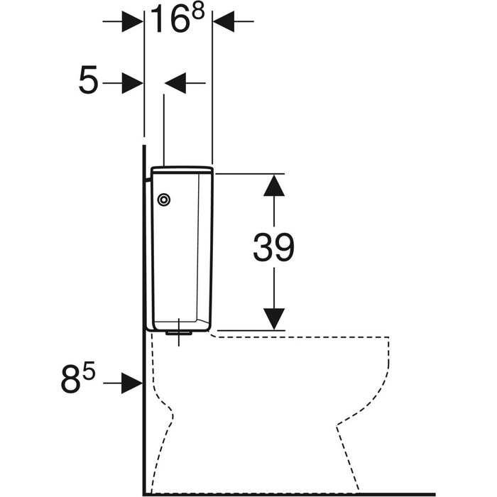 Réservoir WC - AP 128 - GEBERIT - Double débit - Volume de chasse 6/9 L - Geberit – Image 4