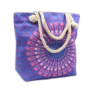 Sac Mandela avec Poignée en Corde - Violet Bleu- Vendu par 1