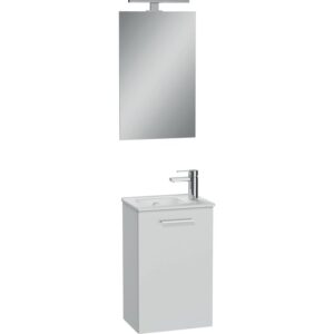 Meuble lave-main avec miroir - SIDER - Socoa - Blanc - Une porte - SIDER