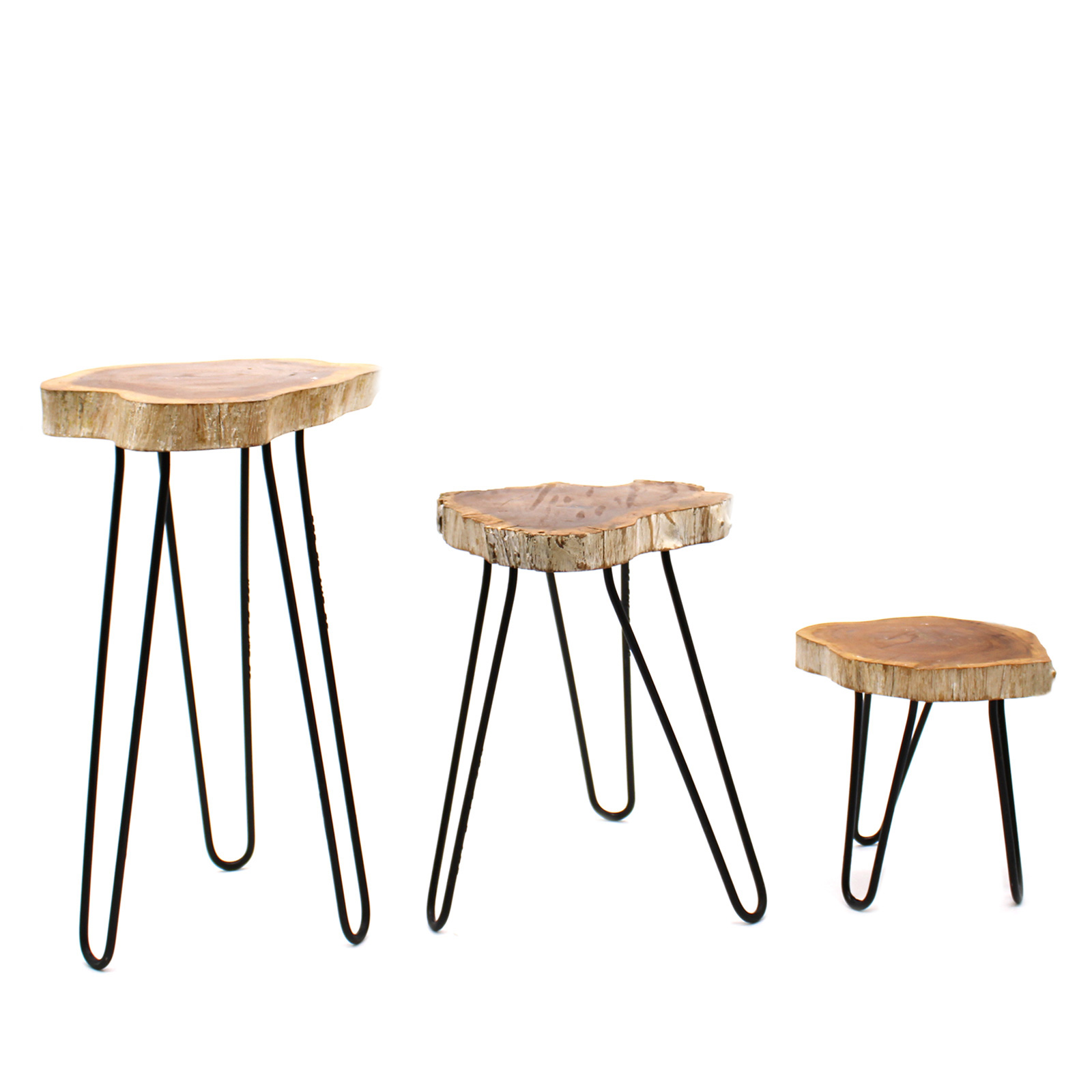 Ensemble de 3 supports pour plantes en bois Gamell - Blanchiment de chaux- Vendu par 1 – Image 4