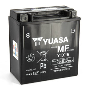 Batterie YUASA Ytx16 SLA AGM - Sans Entretien - Prête à l'emploi.