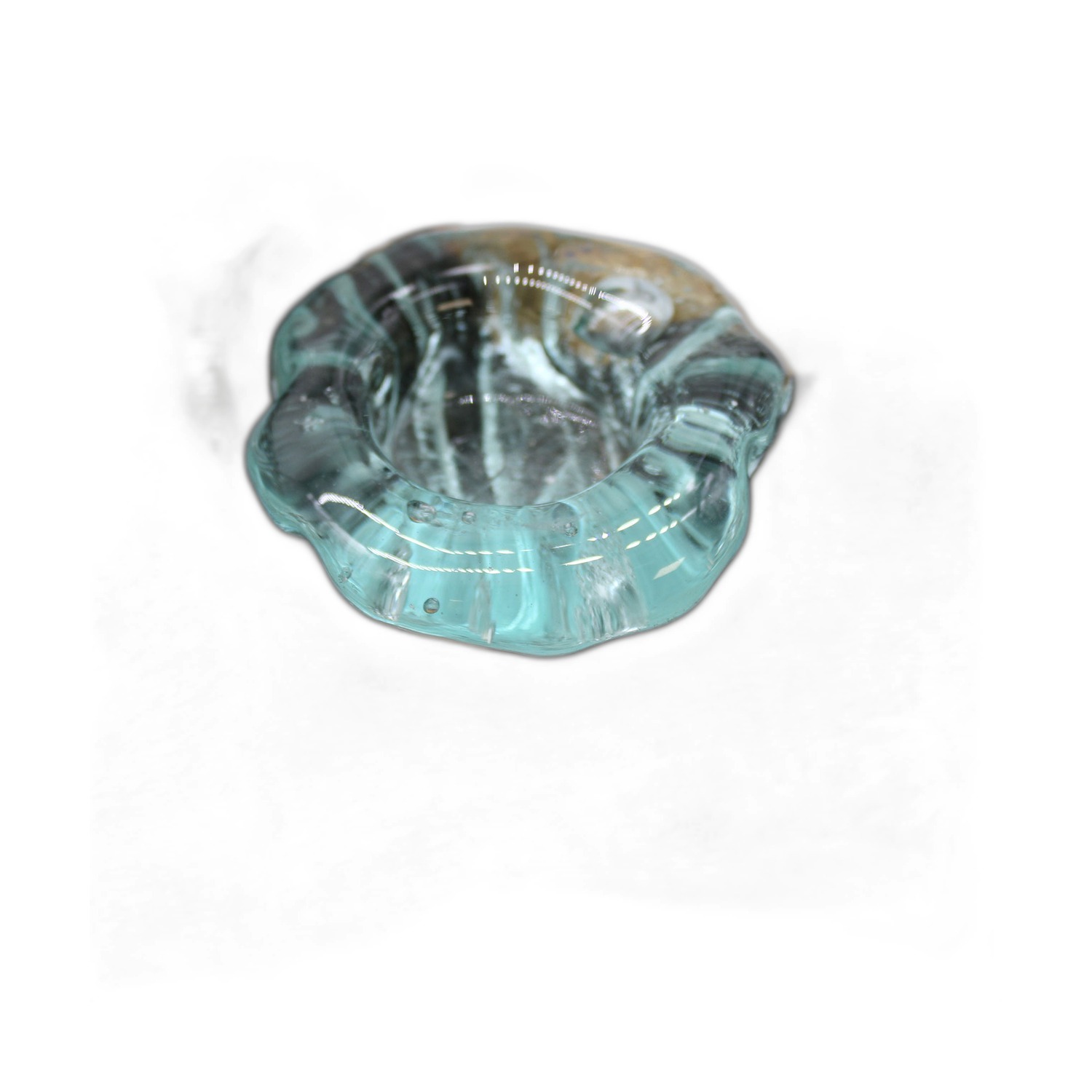 Bougeoir triple plat en verre Molton sur bois- Vendu par 1 – Image 4