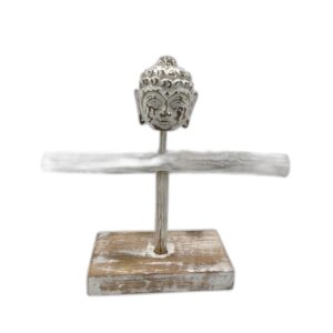 Support à branche unique et Bouddha - Blanchi à la chaux- Vendu par 1
