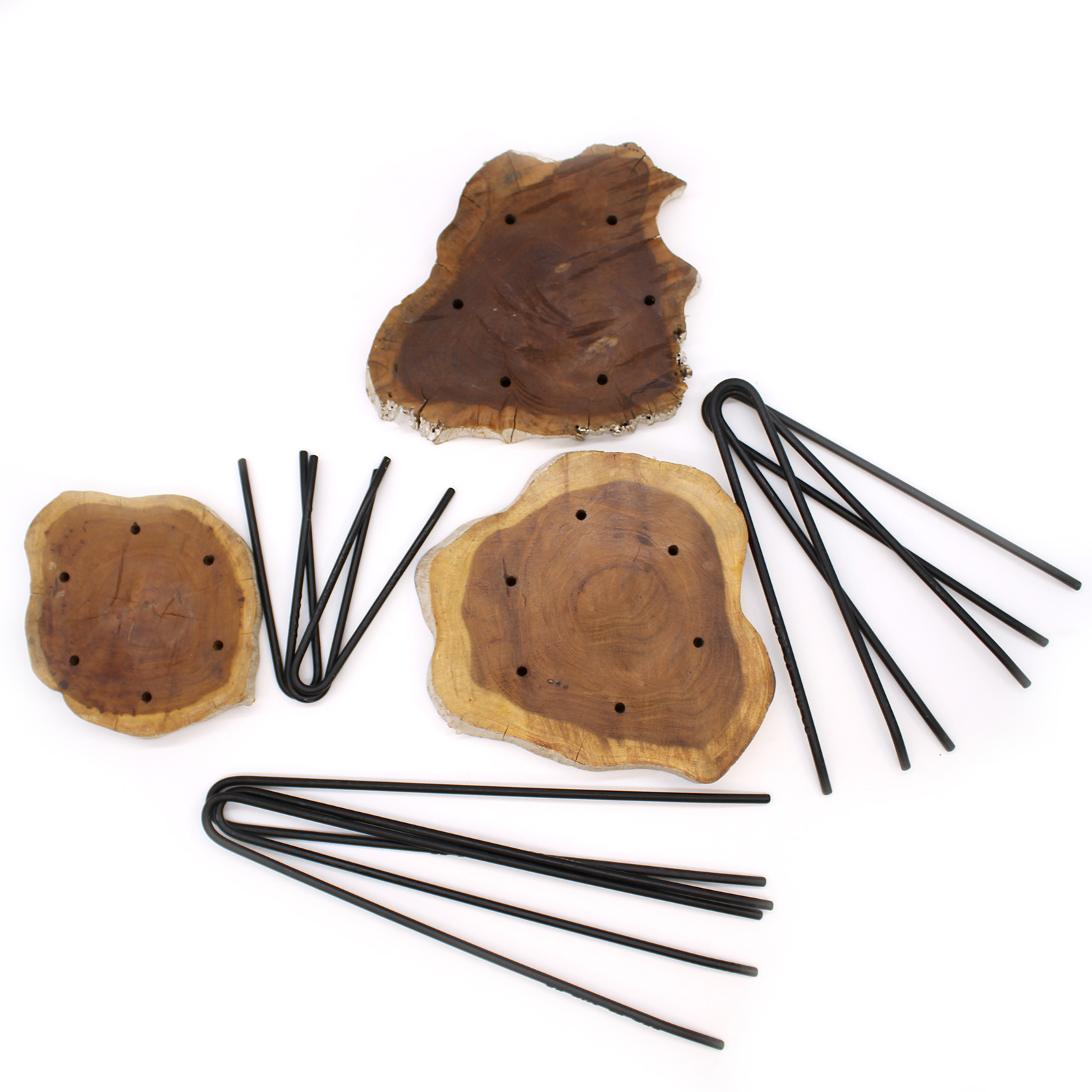 Ensemble de 3 supports pour plantes en bois Gamell - Blanchiment de chaux- Vendu par 1 – Image 3