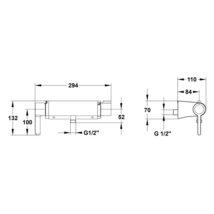 Mitigeur thermostatique - MasterMix - SANIFIRST - Applique sortie basse - Sanifirst – Image 2