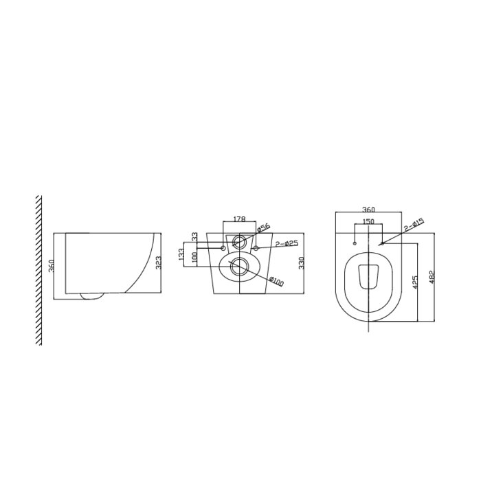 Cuvette suspendue - SIDER - Sans bride - L. 482 x l. 360 mm - SIDER – Image 2