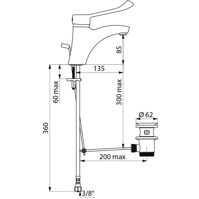 Mitigeur de lavabo hospitalier - DELABIE - Sécuritherm EP - Débit 5l/min - Delabie – Image 2