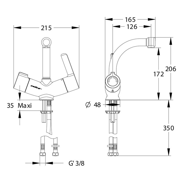 Mitigeur lavabo thermostatique - SANIFIRST - Mastermix - Monotrou - Sans vidage - Sanifirst – Image 2