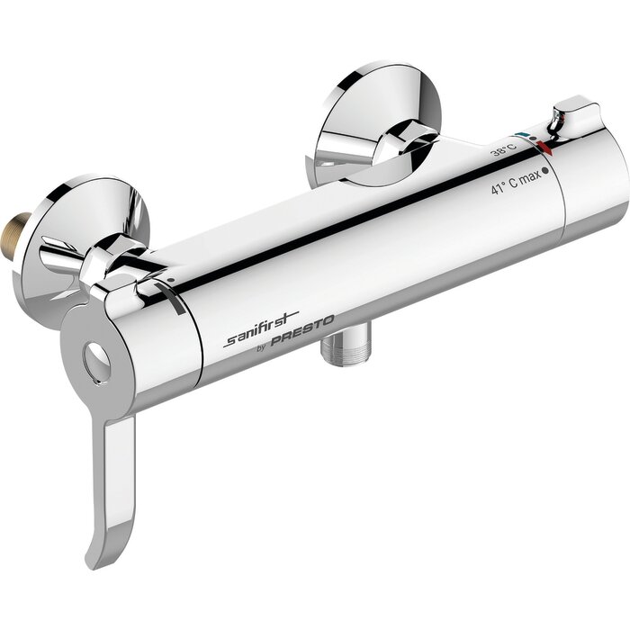 Mitigeur douche thermostatique - SANIFIRST - Mastermix - Sortie basse - Volant long - Sanifirst