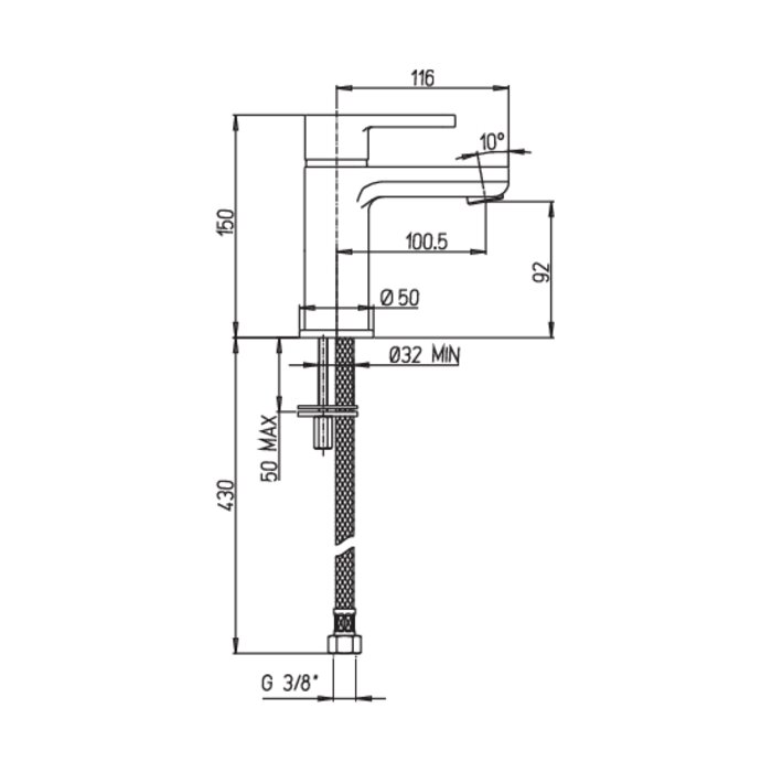 Mitigeur de lavabo - SANIFIRST - Monotrou - Sans vidage - Sanifirst – Image 2