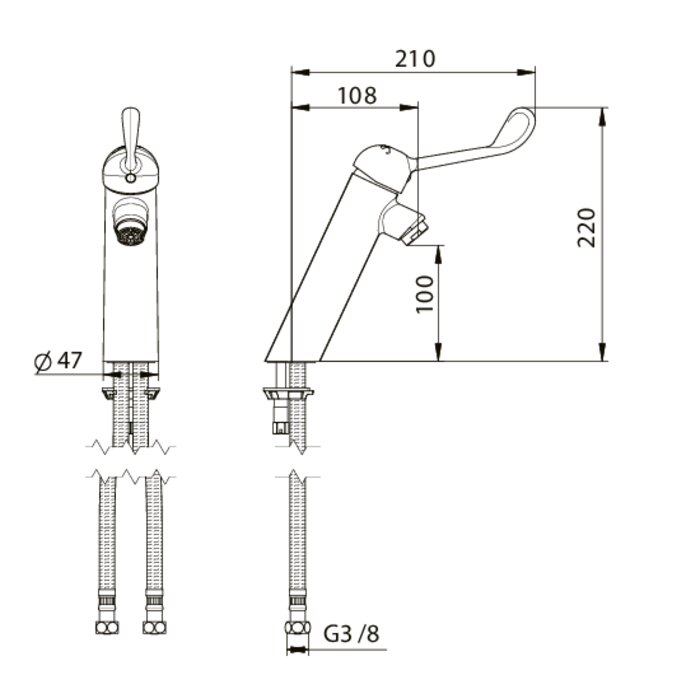 Mitigeur de lavabo - SANIFIRST - Hoptim' - Débit 4l/min - Sanifirst – Image 2