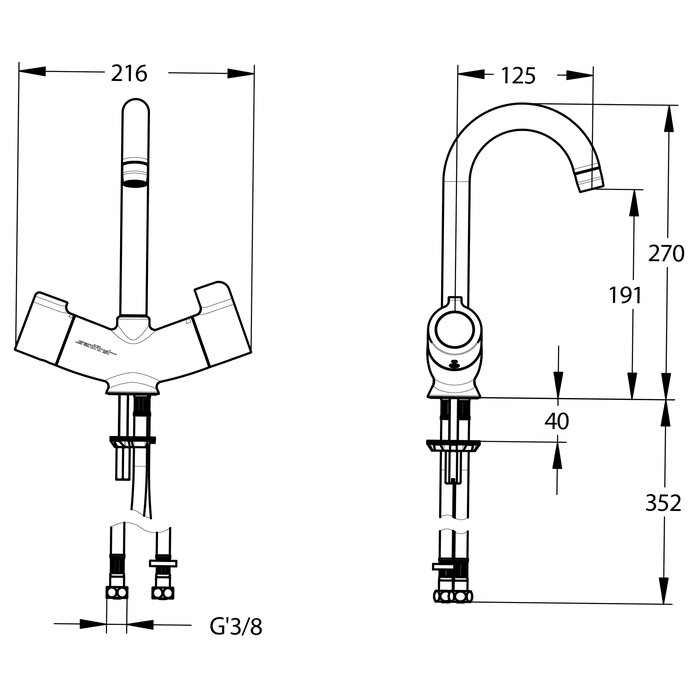 Mitigeur thermostatique de lavabo - SANIFIRST - Mastermix - Monotrou - Sans vidage - Sanifirst – Image 2