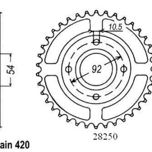 Couronne Tzr50 / 50power 2004 - 420 - 47 Dents - Similaire JTR1078