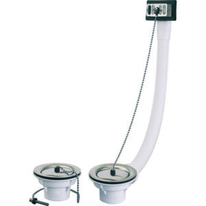 Bondes d'évier et trop plein - Valentin - Pour évier 2 cuves - Inox - Ø60 mm - Valentin