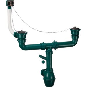 Vidage 2 cuves avec bouchon chainette - NORD INOX - Trop-plein verticale - Ø70mm - NORD INOX