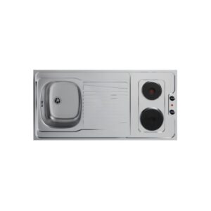 Evier de cuisinette - NORD INOX - 1200x600 mm - 1 cuve - Avec plaque de cuisson - NORD INOX
