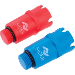 Kit deux bouchons mâles 1/2 - Solufix - Rouge - Bleu - SIDER