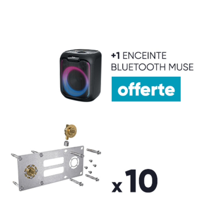Lot de 10 sorties de cloison à sertir ROBIFIX + 1 Enceinte Bluetooth Muse OFFERTE - Watts