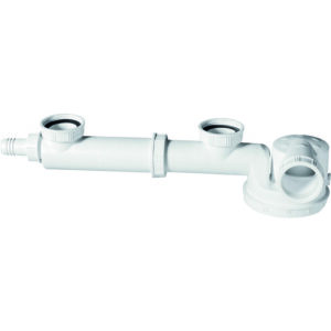 Siphon 2 bacs - WIRQUIN PRO - Ø40mm - Gain de place - Wirquin
