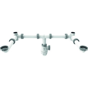 Tubulure de lavabo bi-matière 2 cuves – VALENTIN – Système CONNECTIC - Valentin