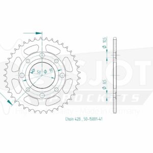 Couronne Acier TT Honda - 428 - 41 Dents - Similaire JTR269