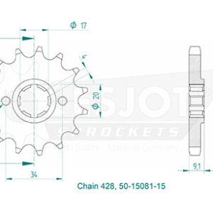 Esjot - Pignon - 428 - 15 dents Made in Germany
