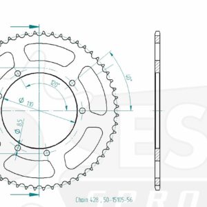 Esjot - Couronne - 428 - 56 dents