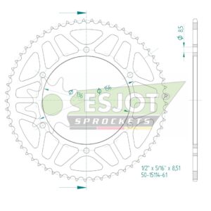 Couronne Fantic 125 - 61 dents