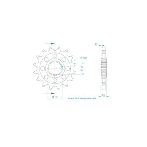 Pignon Yamaha/Fantic - 525 - 16 Dents