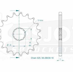 Pignon - 525 - 19 Dents - Made in Germany