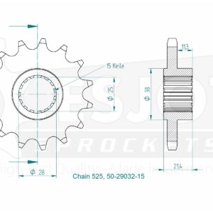 Pignon - 525 - 15 Dents - Made in Germany