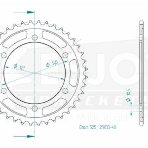 Couronne Acier Moto Morini - 525 - 40 Dents - Made in Germany