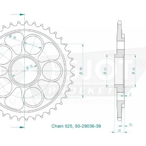Couronne Acier - 525 - 39 Dents - Made in Germany