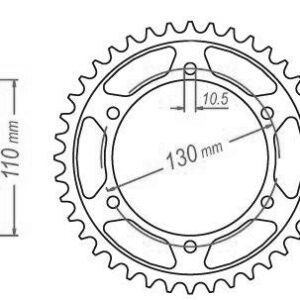 Couronne Acier - 525 - 44 Dents - Made in Germany