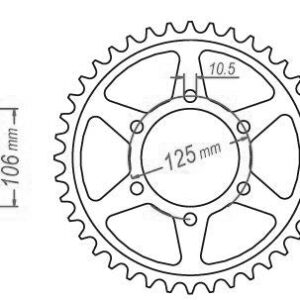 Couronne Acier Triumph - 525 - 47 Dents - Similaire JTR2014 - Made in Germany