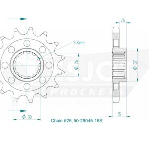 Pignon Lightweight BMW - 525 - 15 Dents - Made in Germany