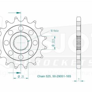 Pignon Lightweight Triumph - 525 - 17 Dents - Made in Germany